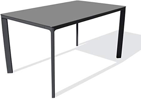 DCB GARDEN Table de Jardin Meet 160x90 en Aluminium laqué et Peinture Epoxy - Gris Anthracite