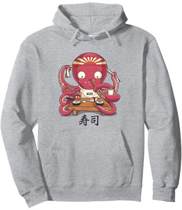 Regalo Kawaii Cute Anime Octopus Otaku Japanese Sushi Nigiri Felpa con Cappuccio