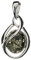 Artisana-Schmuck Bernstein Anhänger, grüner Anhänger (ohne Kette) aus Bernstein und 925/000 Sterling Silber rhodiniert