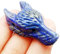 Manekieko Natürlicher Lapislazuli 40mm Wolfskopf Taschenkristalle Und Heilsteinfigur, Haped DIY – Schmuckanhänger