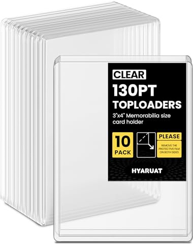 HYARUAT 130pt Toplader für Karten, 3x4 Echte Dicke Halter mit Schutzfolie, Toploader Kartenschutz, Hartplastik, 10 Stück