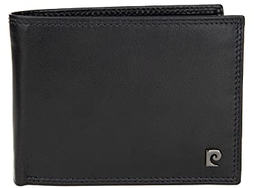 Pierre Cardin Herren-Geldbörse aus Leder, Geldbörse, Kreditkarten, Kartenhalter, Farbe Schwarz, Schwarz , Lässig, klassisch, sportlich