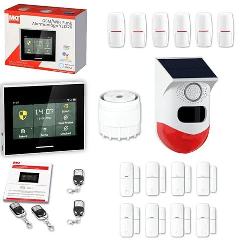 Multi Kon Trade® GSM Smart Home WiFi Alarmanlage YE1220 - Alarmanlage fürs Haus - Alarmanlage Wohnung - App, Telefon, Alexa, Google Home (Premium)