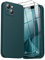 GOODVISH [3 in 1 Designed for iPhone 14, iPhone 13(6.1 regular) Liquid Silicone Case [Upgraded Camera Protection][ 2 Pack Screen Protector] Shockproof, Anti-Scratch Gel Slim Phone Cover, Dark Green
