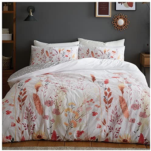 GC GAVENO CAVAILIA Duvet Cover King Size, Reversible Bedding Set With Pillow Cases, Multicolour Wildflowers Bed, Multi-Meadow, 716822