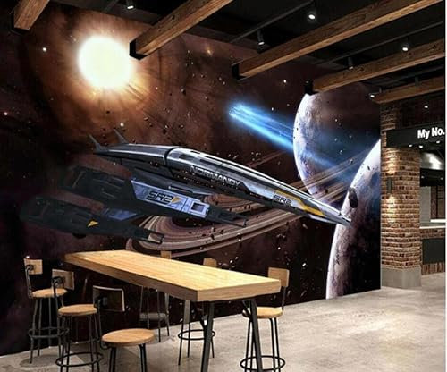 3D Wandbilder Tapete für Wohnzimmer Kosmische Raumschiff Raumschiff Wohnkultur Fototapete*250cmx175cm(98.4x68.9inch)