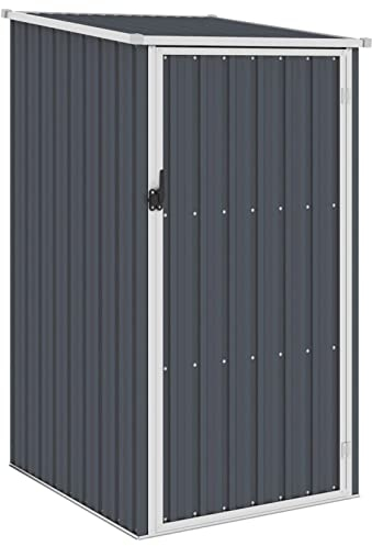 ZEYUAN Garden Shed Anthracite 87x98x159 cm Galvanised Steel,Garden Shed, Metal Shed Tool Storage House with Floor Foundation and Lockable Double Doors