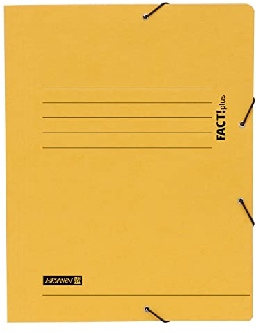 NEU BRUNNEN Sammelmappe FACT!plus DIN A4, aus Karton, gelb, mit Gummizug