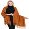 CJ Apparel Pashmina-Schal, 100 % Kaschmir, handgefertigt in Nepal, burnt orange, One size