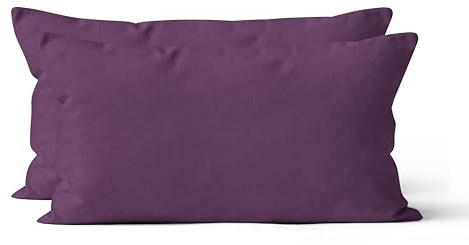 Devior 2er Set Kissenbezug Mikrofaser 40x80 cm, Aubergine – Kissenhülle mit Reißverschluss, Kopfkissenbezüge, Polsterbezug für Dekokissen, Oeko-Tex Zertifiziert, Allergiker geeignet, Atmungsaktiv