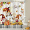 Bonhause Duschvorhang Herbst Zwerge Kürbis Ahorn Erntedankfest Duschvorhänge 180 x 180 cm Anti-Schimmel Wasserdicht Polyester Stoff Waschbar Bad Vorhäng für Badzimmer mit 12 Haken