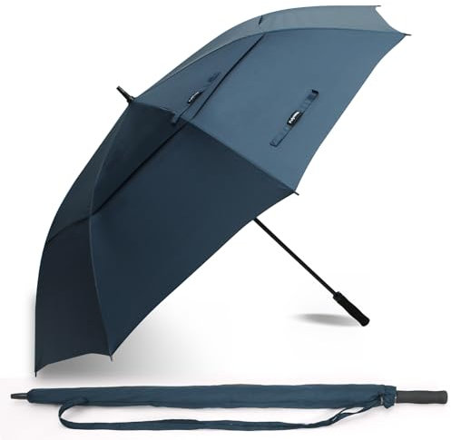 Fulynmen 72 Huge Golf Umbrella 72 Inch Large Oversize Windproof for Rain Heavy Duty, Automatic Open With Double Canopy Vented - Blue