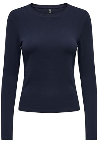 ONLY Damen Onlriley O-Neck L/S Top JRS Noos Basic Top Mit O-Ausschnitt Und Langen Ärmeln Für Junge Frauen (1er Pack)