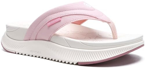 ONCAI Tongs orthopédiques pour femmes avec soutien de la voûte plantaire Sandales de récupération orthopédiques pour dames Sandales confortables pour la fasciite plantaire Rose/Blanc Taille 38