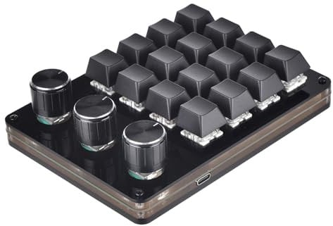 Mini Keyboard 16 Keys 3 Knobs Programmable Keypad DIY Hot Swap Customized Mechanical Keyboard Macro Keypad Editing Keyboard