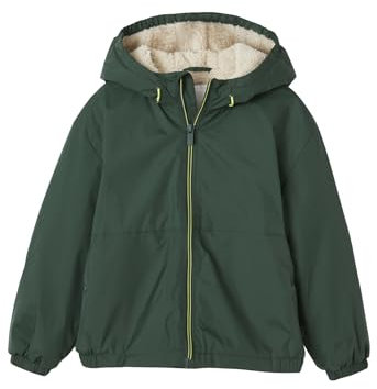 VERTBAUDET Coupe-vent à capuche doublé sherpa garçon kaki 4A