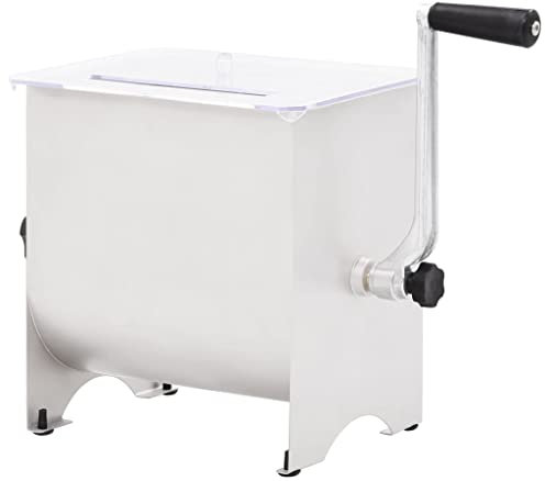 Generico LARRYHOT 50959 - Amasadora manual para carne y tapa de acero inoxidable plateada, electrodomésticos, batidoras y licuadoras