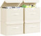 Homsorout 4 Stück Aufbewahrungsboxen mit Deckel, Faltbare aufbewahrungsbox mit Griff, Aufbewahrungskorb Stoff, Ordnungsboxen box mit deckel, Faltbox für Kleidung, Bücher, Beige