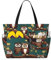 DRTGEDS Viele Eulen auf Ästen, große Kapazität, Tragetasche mit Reißverschluss, sanddicht, Strandtasche, Handtasche, Turnbeutel, Reisen, Schwarz, Einheitsgröße