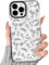 NITITOP Compatible for iPhone 15 Pro Max Case Cute Flower Floral Clear for Women Girl Ultra Slim Crystal Shockproof Soft TPU Anti-Yellow Protective Phone Cover - Clear Black