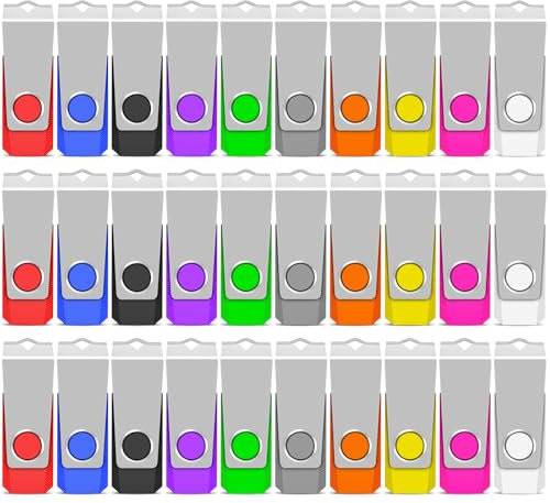 TEWENE Memoria USB de 128 MB, memoria USB 2.0, paquete de 50, unidad de pulgar, almacenamiento USB con llavero y adhesivo para computadoras, coches y televisores