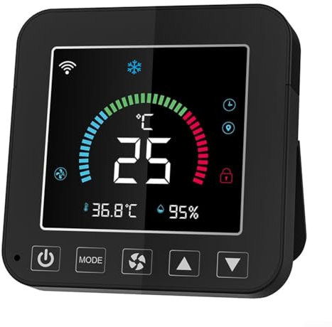 WiFi para controlador de aire acondicionado inteligente, para temperatura y humedad aire acondicionado con LCD, para oficina en casa (fuente de alimentación versión estándar)