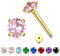 ORAZIO Orecchini Oro 14K per Donna Uomo Orecchini Acciaio Chirurgico Orecchini Punto Luce Anallergici Orecchini Rosa Zirconi Cubici Piccoli Oro Piercing Orecchio