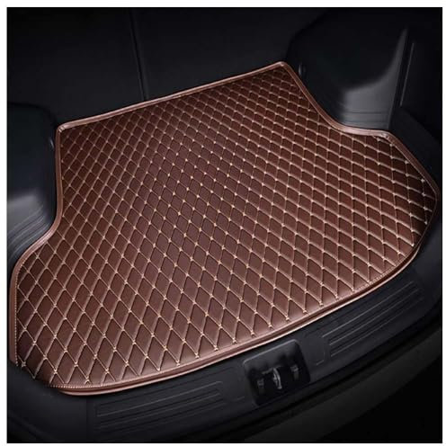 KJUHYHBhHHg Auto Leder Kofferraummatten für Skoda Superb 2020-2023, Kofferraumwanne Teppich Schutzmatten All Weather Kofferraumschutz Innenzubehör,F/Coffee