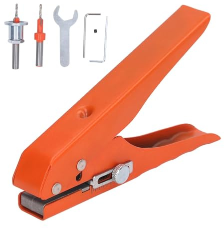 YUMILI Perforatrice a Foro Singolo 10mm, Foratrice per Carta 1 Foro, Foratrice per Carta, Pinza per Perforare Bordatura per Bordatura, Carte di Credito, PVC, Pellicola Rigida, Impiallacciatura Sottile