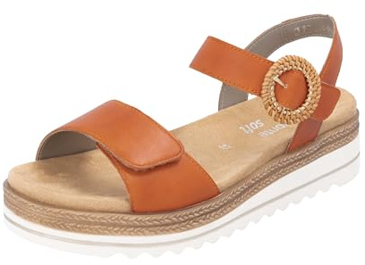 Remonte Sandales compensées pour femme D0Q52 Orange 37 EU, Orange, 37 EU
