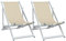 ULUYYUC Balkonsessel Gartensessel Outdoor Balkonstühle Lounge Sessel Outdoor - Strandstühle 2 STK. Klappbar Creme Aluminium und Textilene für Balkon Außenbereich Speisesaal Garten