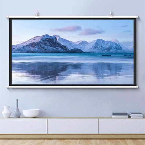 GSKDZG Manual Pull Down Projector Screen 30 40 50 60 72 Home Theater Projection Screen HD 4K 4:3 16:9 Format Movie Screen For Indoor Outdoor, Anti-Crease(50 Inch (16:9))
