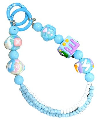 LIbgiubhy Élégant porte-clés à perles fait à la main - Pendentif pour téléphone portable - Corde tendance pour téléphone portable - Pour femme