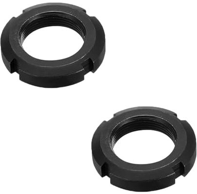 2 Stück schwarze Kontermuttern mit 4 Halteschlitzen, Rundmutter aus Kohlenstoffstahl, Schlitzmuttern für mechanische Geräte, Automobilbau(M30*1,5)