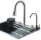 TVTIUO Multifunctional Kitchen Sink with Cup Washer and Pure Water, Stainless Steel (60x45 cm) Grey