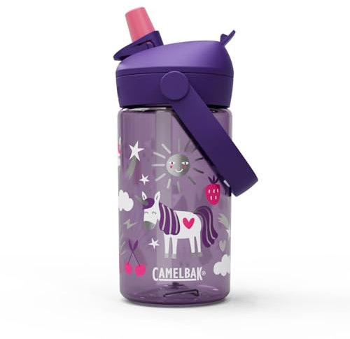 CAMELBAK – Kinder-Wasserflasche Tritan Renew, leicht, BPA-frei | Einhorn-Design, Flip-Strohhalm – 400ml