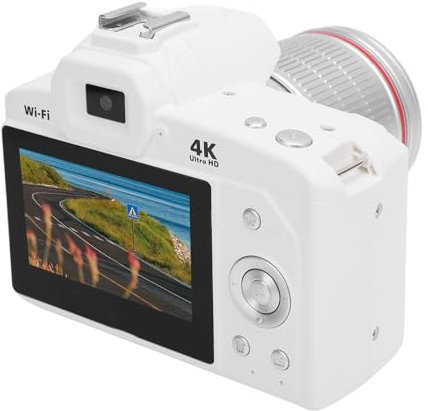 Digitalkamera für Fotografie, 4K 64MP WiFi Vlog-Kamera mit MP3-Wiedergabe, 3-Zoll-IPS-Bildschirm, 16-facher Digitalzoom, 120-Grad-Weitwinkel-Anti-Shake-Videokamera, 4800-mAh-Akku