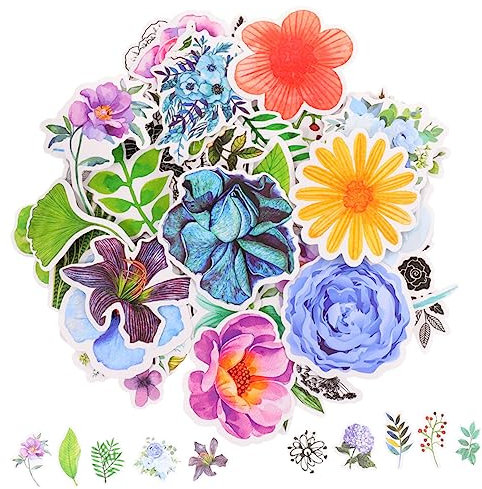 DOITOOL 1 Satz Planer-aufkleber Scrapbook-aufkleber Nagelaufkleber Tagebuch-kit Scrapbooking Sticker Scrapbook Stickers Dekorative Aufkleber Für Sammelalben Blumenaufkleber Papier 100st