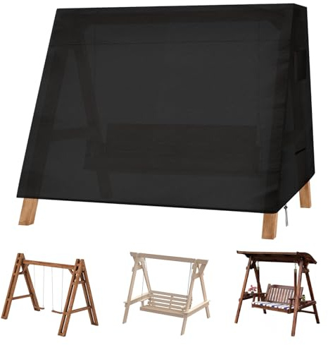 Gatphy Hollywoodschaukel Abdeckung 3 Sitzer, 216 x 140 x 170cm, mit Aufbewahrungstasche, 210D Oxford-Stoffmaterial für Terrassenschaukel Wasserdicht, Schneefest, Sonnenfest, Windfest