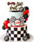 Two Fast Cake Topper Race Car Birthday Decorations Party Supplies Favors for Racing Car Checkered Flag Birthday Party Decorations Supplies Red