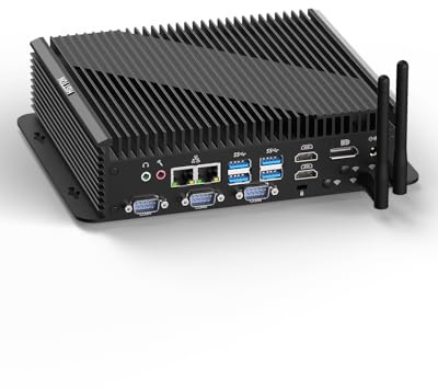 HISTTON Industrie PC Core i5-1235U (max. 4,4 GHz), 64 GB DDR5 RAM 1 TB NVME SSD, Mini Computer Mit RS232/RS422/RS485 COM, WiFi5, BT 4.2, PXE, Power On Auto, Mini PC Windows 11 Pro Für Die Industrie
