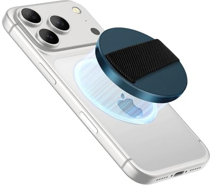 SURITCH für Magnetische Handy Griff, Telefonschleife Abnehmbarer Magnet Fingerriemen für iPhone 17 16 15 14 13 12 Serie & Magnetische Hülle（Blau）