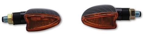 HIGHSIDER Smart Arrow Bulb Mini Blinker Körper Carbon/Linse Orange (Paar), Vorne & Hinten