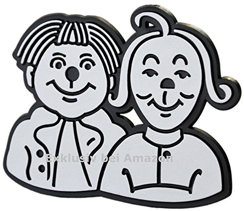 Richter MAX UND Moritz Auto Relief 3D Schild Aufkleber Silbergrau