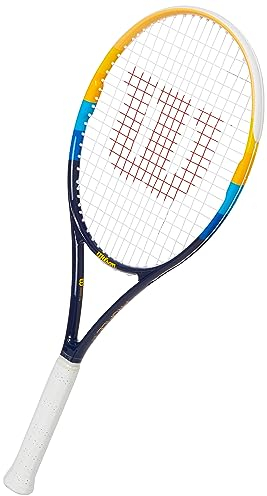 Wilson Tennisschläger, Wilson Prime, Unisex, Anfänger und Freizeitspieler, Griffstärke L3, Blau/Orange, WR012710U3
