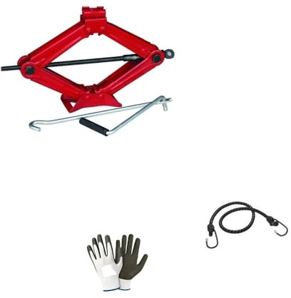 Compatible con DACIA DUSTER CRIC de pángrafo con varilla giratoria para elevar neumáticos neumáticos de coche con asa y base de acero universal hasta 2 toneladas