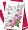 Art Eclect Grußkarten zum Ausmalen, für Geburtstage, Jahrestage und Jeden Anlass | 20 Einzigartige Designs zum Ausmalen und Versenden | inkl. Briefumschlägen | Blumen Set B20/WeißRosa