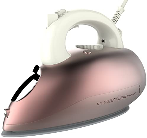 FUNKY Retro Steam Iron, Ceramic Soleplate, 3m Cord, 450ml Water Tank - Rose Gold