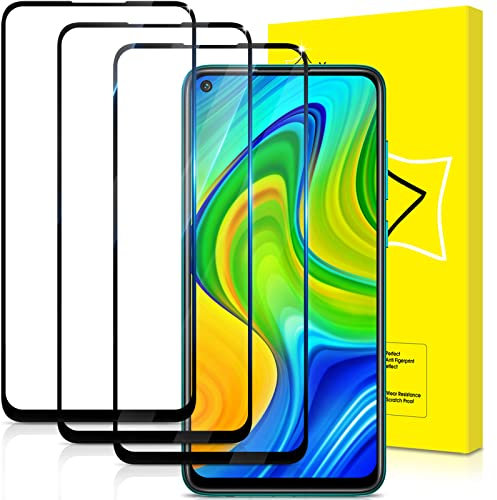 GiiYoon 3 Stück Panzer Schutz Glas für Xiaomi Redmi Note 9, HD Displayschutzfolie, 9H Härte, Anti- Kratzer, Bläschenfrei, Ultrabeständig