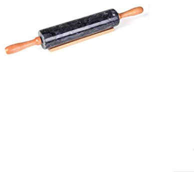Mattarello in Marmo per Cuocere La Torta di Pasta della Pizza E Biscotti per Rullo da Forno con Cuscinetti a Rulli con Manici in Legno (Colore: Bianco, Dimensioni: 46 X 6 Cm / 18 X 2 Pollici)